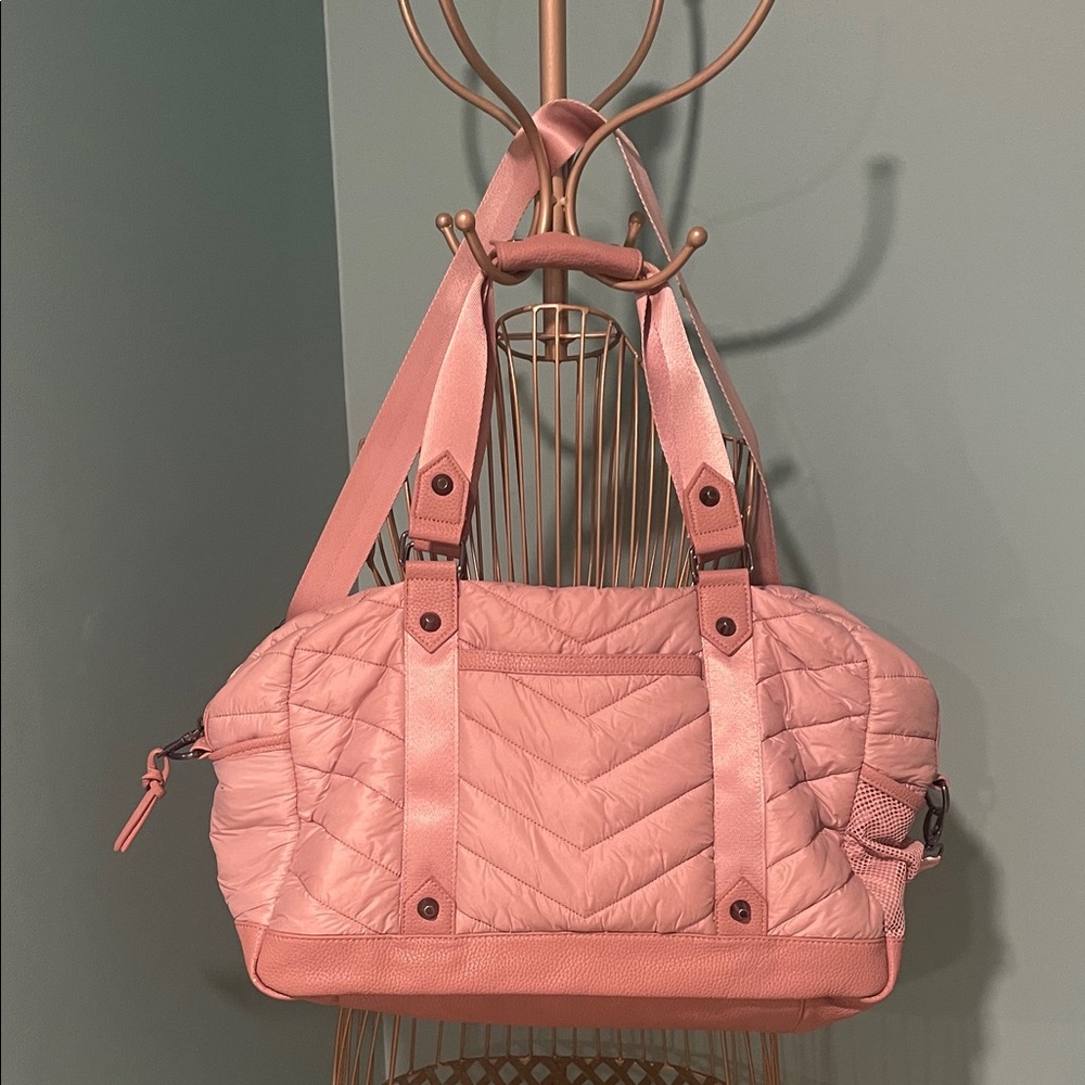 Blush Pink Quilted Travel Bag
